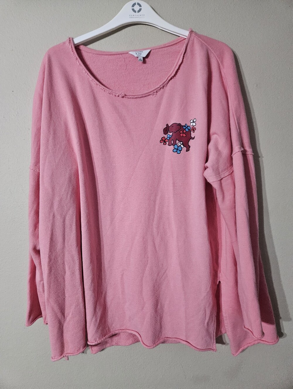 Crown And Ivy Oversized Comfy Distressed Sweatshirt 1X